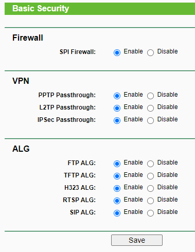 Firewall in the router